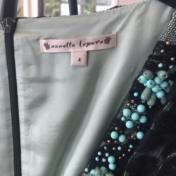 SOLD - NANETTE LEPORE Lace Beaded Dress - Picture 5 of 8